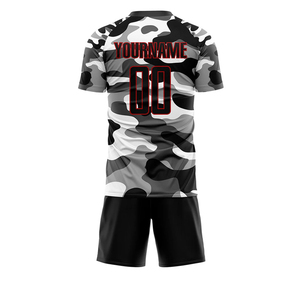Ensemble de maillot de basket-ball camouflage unisexe, débardeur sans manches, short noir, impression sublimée, évacuation de l'humidité, respirant, devant imprimé - Product Image 2