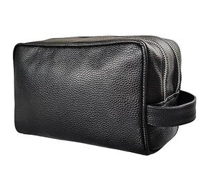 Trousse de Toilette en Cuir Véritable pour Hommes, Trousse de Rasage de Voyage, Organisateur de Produits de Douche et de Toilette, Trousse de Cosmétiques en Cuir pour Femmes - Product Image 1