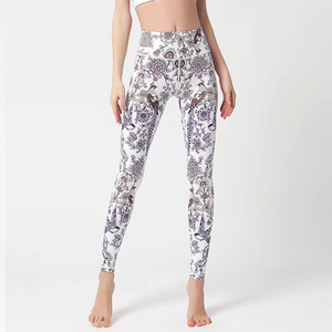 Mid Waist Camouflage Print <b>Thermal</b> <b>Leggings</b> <b>Women</b> Full Length Stretch Yoga Pants Sporty Style Winter Knitted Fabric - Product Image 4