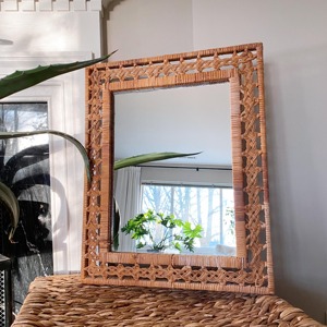 Designer Rattan <b>Frame</b> <b>Mirror</b> For Bathroom <b>Mirror</b> Living Room Dry Area Styling And Daily Use Wall <b>Mirror</b> Wholesale From India - Product Image 5