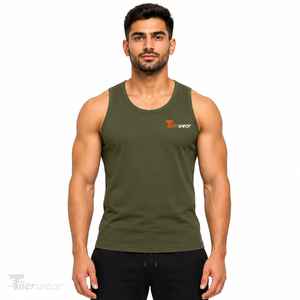 Débardeur de sport pour homme en coton 100% de haute qualité, séchage rapide, écologique, style décontracté pour l'été, fitness, gym, vente en gros, coupe musculaire - Product Image 1