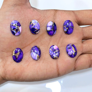 Vente en gros de pierres précieuses naturelles en turquoise Dahila verte, forme ovale, cabochon calibré, pierres brutes 10x14mm, claires, pour la fabrication de bijoux, échantillon - Product Image 1