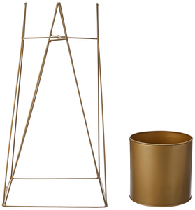 Vente chaude Blanc Or Fonte Métal Aluminium Jardinière Stand Lumière Style Fer Fil Fleur Triangle Balcon Jardin Décor pour Plancher - Product Image 2