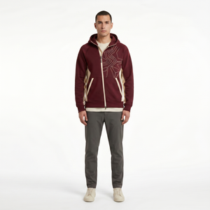 เสื้อฮู้ดดี้ Asymmetric Atelier Tech Fleece สำหรับผู้ชาย พรีเมียม ซิปแบบรูดขึ้น-ลง สไตล์ไฮเอนด์ แนวอวองการ์ด สตรีทแวร์ ผลิตตามสั่งจากโรงงาน Sialkot ไซส์ XS - Product Image 1
