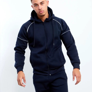 Survêtement de jogging personnalisé en coton, streetwear bleu marine, polaire respirant, pour hommes, idéal pour l'entraînement professionnel en salle de sport, vêtements décontractés, OEM - Product Image 5