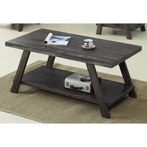Juego de Mesa de Centro con Estantes de Madera en Acabado Carbón, Estilo Contemporáneo Ateniense, Diseño Moderno Replicado - Product Image 6