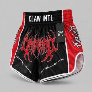 Shorts de Boxeo MMA Unisex con Diseño Vikingo en Negro y Rojo, Impresión Digital, Absorción de Humedad, Transpirables, de Secado Rápido, Ajuste Atlético, Sin Costuras - Product Image 4