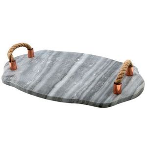 Premium Marble Serving Tray With Rope Handle Luxury <b>Grey</b> Stone Tray <b>Coffee</b> <b>Table</b> Organizer Decorative Home Decor Hot Selling new - Product Image 1