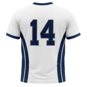 Camiseta de Netball Unisex Blanca y Azul Marino Sublimada, de Poliéster, Manga Corta, Ropa Deportiva, Uniforme para Partidos de Equipo - Product Image 2