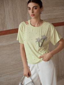 Nueva Blusa de Moda de Manga Larga con Cuello de Muñeca con Volantes y Pedrería, Camisa Holgada de Color Sólido para Primavera y Otoño para Mujer, 5 Piezas - Product Image 5