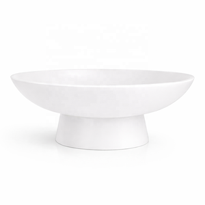Bol de service décoratif en résine polie, fait main, sur piédestal surélevé, moderne et artistique, pour fruits, table à manger, comptoir, fête - Product Image 3
