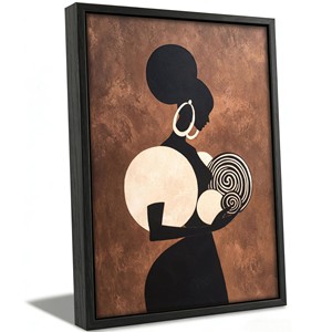 Sculpture murale en bois d'acacia « Guerrier Tribal » – Sculpture artisanale avec cadre en bois - Product Image 2
