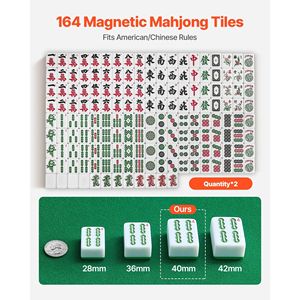 Mesa de Mahjong Plegable Automática con Fichas de 40 mm, 2 Juegos (164 Piezas), Estilo Montaña Rusa para Juegos de Azar - Product Image 3