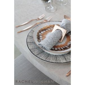 Ensemble d'anneaux de serviette élégants en or martelé, boucle de serviette carrée en métal design pour la décoration de table de restaurant de luxe et de banquet - Product Image 1