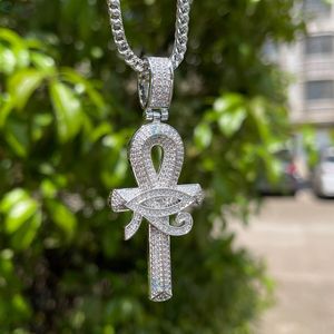 Iced Out Lab Grown Diamond Bling <b>Mens</b> Pendant Custom Hip Hop <b>Necklace</b> Ankh Eye of Horus Design Pendant <b>For</b> <b>Men</b> - Product Image 1