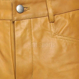 Pantalones de Cuero para Hombre, Corte Recto, Ligeros, Cintura Media, de Alta Calidad, para Uso Casual al Aire Libre - Product Image 6