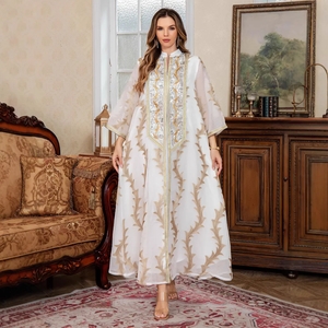 <b>Eid</b> Women Modest Simple Evening Abaya <b>Dresses</b> Floor-Length 100% Cotton Eco-Friendly Ramadan Party - Product Image 6