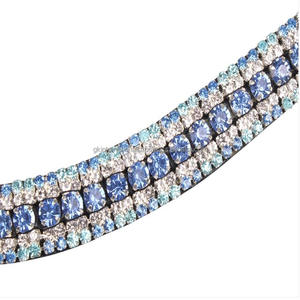Produits de selle équestre de course de chevaux faits à la main toutes les formes en cuir véritable bande de front de cheval avec chaîne de strass de cristaux de 5 rangées - Product Image 6