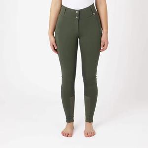 2026 Custom Women High Waist Olive Green Riding Breeches Full Length With Pockets Equestrian Pants 2026 - Product Image 4
