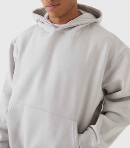 Sudadera con Capucha de Alta Calidad para Hombre, Corte Regular, Estilo Holgado, Algodón Grueso, Hombros Caídos, Bolsillos, Invierno, Ecológica - Product Image 3