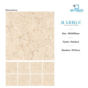 Carreaux de sol en porcelaine polie aspect marbre 600x600, carrelage en porcelaine émaillée poli pour salon - Product Image 3
