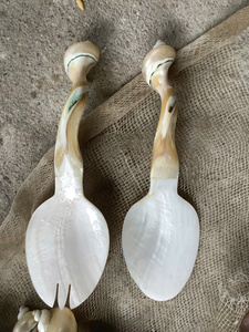 Vietnam Artisan Seashell Spoon Collection <b>Mirror</b> Classic Design for Tropical Decor Dining Displays Gift Businesses Wholesale - Product Image 5