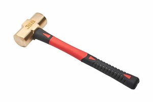 Marteau de sécurité professionnel en laiton pur de 8 kg, sans étincelles, avec manche en fibre de verre, outil industriel robuste - Product Image 6