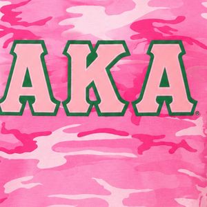 Camiseta AKA Pink Tie-Dye para mujer, camiseta de manga corta con cuello redondo de algodón suave, camiseta de hermandad rosa y verde con estampado de letras personalizado - Product Image 3