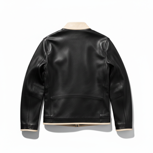 New High Quality Customized Logo <b>Leather</b> <b>Jackets</b> for <b>Men</b> and Solid Color New Style Fashion Outerwear High Quality - Product Image 3