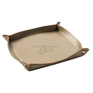 Novedad: Bandeja Decorativa Multifuncional de Cuero Genuino para Servilletas y Pañuelos, con Grabado de Logotipo Personalizado - Product Image 1