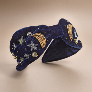 Diadema Elástica con Cuentas y Bordado, Diseño Triangular, Accesorios para el Cabello de Mujer, Hecho a Mano en India - Product Image 6