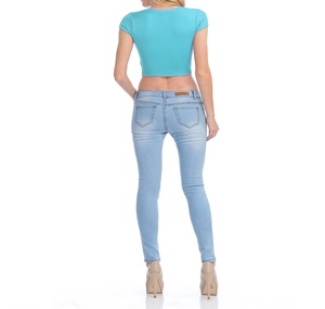 Oem Custom Logo <b>Women</b> Solid Print <b>Crop</b> Tees Ladies <b>Black</b> Ribbed Croptop T-Shirts Sexy Knit Slim <b>Crop</b> <b>Tops</b> <b>for</b> <b>Women</b> - Product Image 6