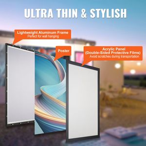 Cornice Luminosa a LED Nera 24\" X 36\" con Retroilluminazione per Insegne Pubblicitarie e Espositori da Marciapiede - Product Image 5