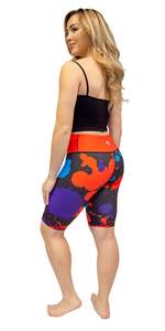 Shorts pour femmes à taille basse, coupe régulière, imprimés, en spandex/coton, séchage rapide, tricotés, vêtements de sport, fermeture à cordon, taille élastique - Product Image 3