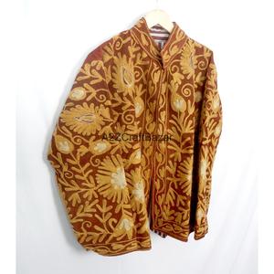 Floral Embroidery Vintage Cotrise <b>Jacket</b> <b>Mandarin</b> <b>Collar</b> Cotton Stripe Lining Handmade Winter Autumn Quick Dry Eco-Friendly - Product Image 5