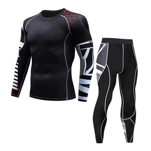 Offre Spéciale – Ensemble de Leggings et Rash Guard de Compression pour Hommes, Personnalisable avec Logo, Manches Longues, Anti-Bactérien, Écologique, UPF50, pour Adultes - Product Image 4