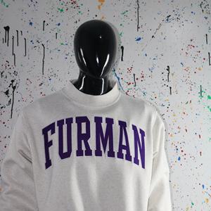 Sudadera FURMAN ASH GREY con cuello alto, 100% algodón, con apliques bordados en morado, cuello ancho, hilos finos. - Product Image 4