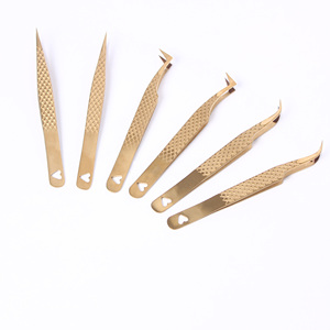 Pinzas para Pestañas, Equipo de Belleza Profesional para Salón, para Aislamiento y Aplicación de Extensiones de Pestañas - Product Image 1