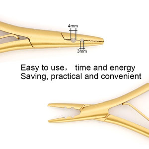 Professional Hair Extension <b>Pliers</b> Custom Logo Stainless Steel Golden Hair Extension <b>Tools</b> <b>Multi</b> Functional <b>Pliers</b> - Product Image 2