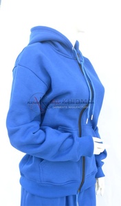 เสื้อฮู้ดซิปผ้าฝ้ายน้ำหนักเบาสำหรับผู้หญิง สีน้ำเงินรอยัล ป้ายยี่ห้อสั่งทำพิเศษ ระบายอากาศได้ดี กันยับ ชุดออกกำลังกาย ทรงโอเวอร์ไซส์ - Product Image 2