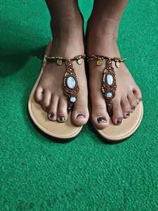 Sandalias de Macramé Hechas a Mano con Piedras Naturales, Tobillera Boho, Joyería Étnica para los Pies, Cadena para los Pies, Joyería para Playa y Festivales para Mujer - Product Image 4