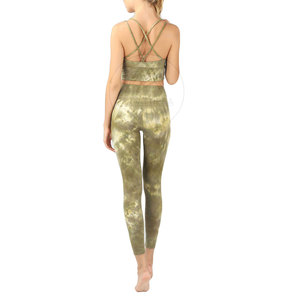 Conjunto de Yoga de 2 Piezas para Mujer, Cómodo, Color Sólido, para Entrenamiento y Sesiones de Yoga, Tejido Transpirable de Secado Rápido, Ropa Deportiva Ecológica - Product Image 4
