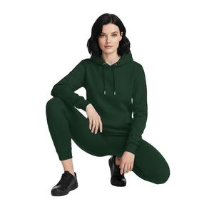 Sudadera con Capucha Verde Oscuro Lisa para Impresión, Calidad Premium, Corte Ajustado, Sudadera Deportiva para Mujer, Algodón de Alto GSM, Conjunto Deportivo Completo - Product Image 1