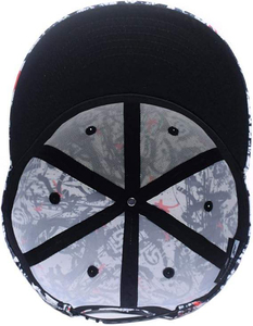 Casquette Snapback à effet de peinture noire éclaboussée, 6 panneaux, en coton, ajustée, unisexe, style streetwear, décontractée - Product Image 6