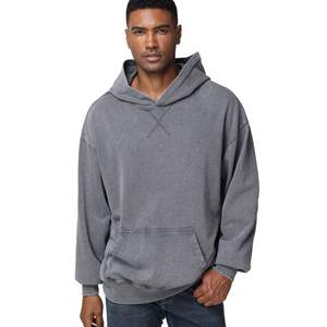 Sweat-shirt oversize homme effet délavé, streetwear, décontracté, pour la gym, lourd, pull-over, hiver - Product Image 4
