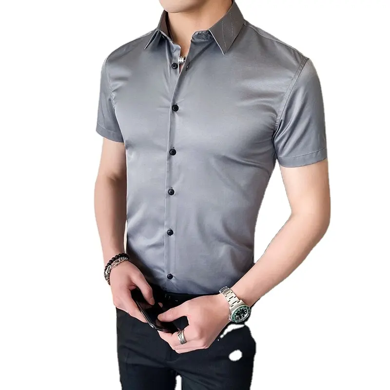 Camisas de vestir ajustadas para hombre, con nueva opción de moda y sublimación, se pueden usar y muchos más telas y colores.