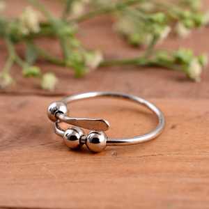 SHYAM JEWELRS Luxury 925 Sterling Silver Anxiety <b>Spinner</b> <b>Ring</b> Adjustable Fidget with Movable Beads for Stress Relief - Product Image 3