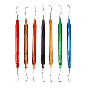 Gracey Curette Set 7Pcs Multi Color Periodontal Kit 1/2, 11/<b>12</b>, 13/14 Scalers German Hollow Handle Dental Medic Instruments - Product Image 6