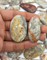 Cabochon d'Agate Crazy Lace Naturelle, Cristal de Guérison, Pierre Précieuse en Vrac pour la Vente en Gros, Chakra Spirituel Reiki, Poli, Radha Arts