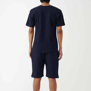 Nuevo Conjunto de Camiseta y Pantalones Cortos Deportivos Casuales de Verano para Hombre con Logotipo Personalizado, de Color Sólido y Hombros Caídos, Conjunto de 2 Piezas para Hombre - Product Image 3